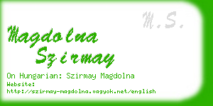 magdolna szirmay business card